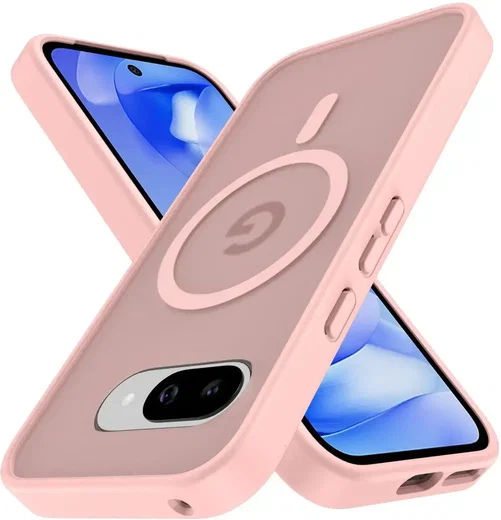 Google Pixel 9a Hoesje met MagSafe Back Cover Matte Roze afbeelding 2