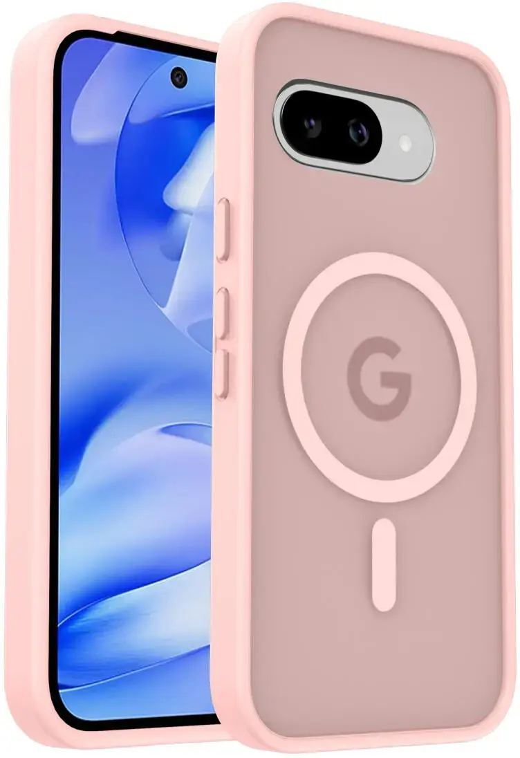 Google Pixel 9a Hoesje met MagSafe Back Cover Matte Roze afbeelding 12