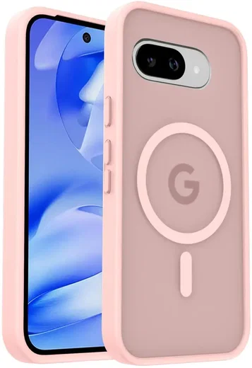 Google Pixel 9a Hoesje met MagSafe Back Cover Matte Roze afbeelding 12
