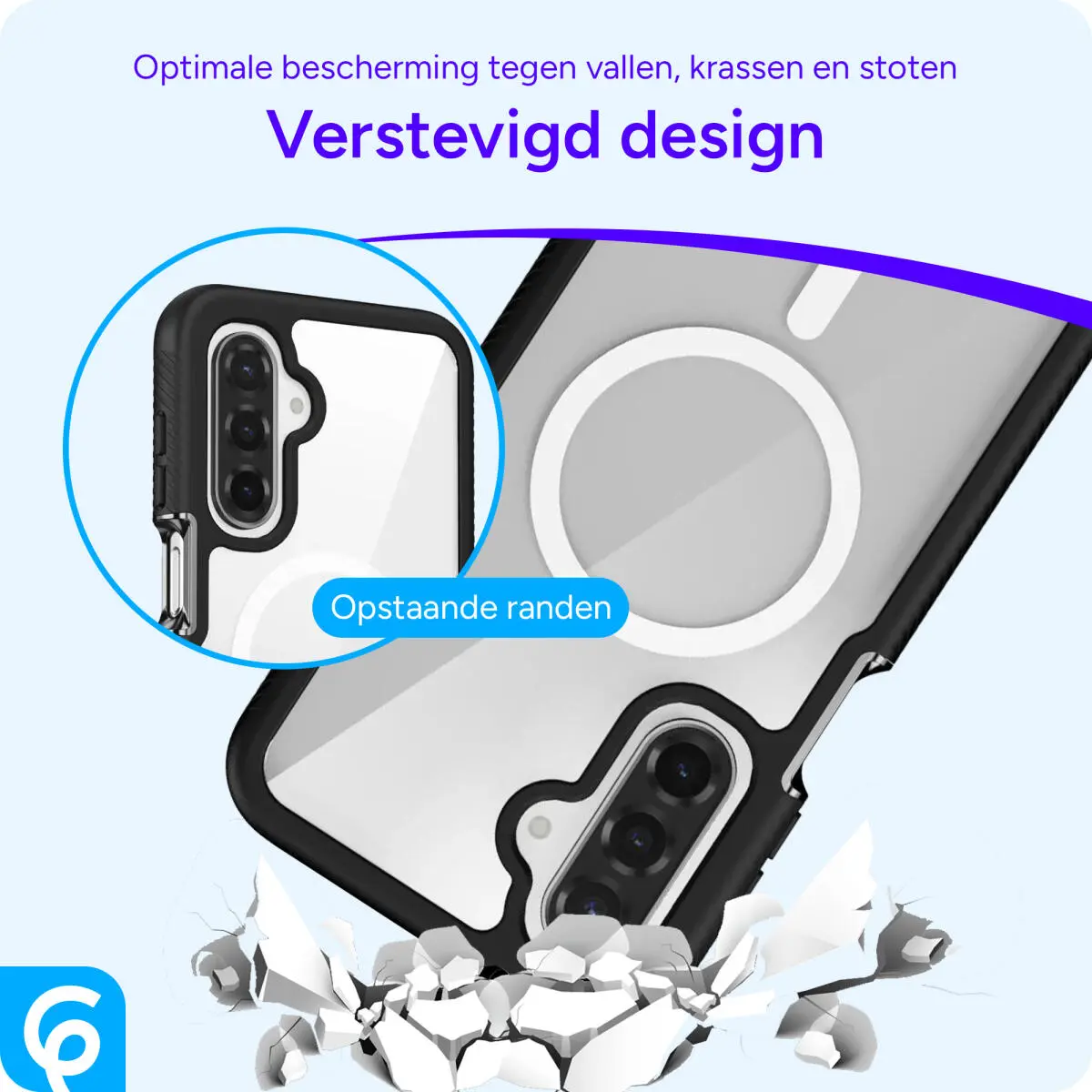 Samsung Galaxy A26 Hoesje Full Protect 360° Cover met MagSafe Zwart afbeelding 4