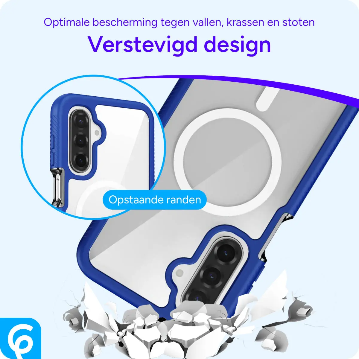 Samsung Galaxy A26 Hoesje Full Protect 360° Cover met MagSafe Blauw afbeelding 3