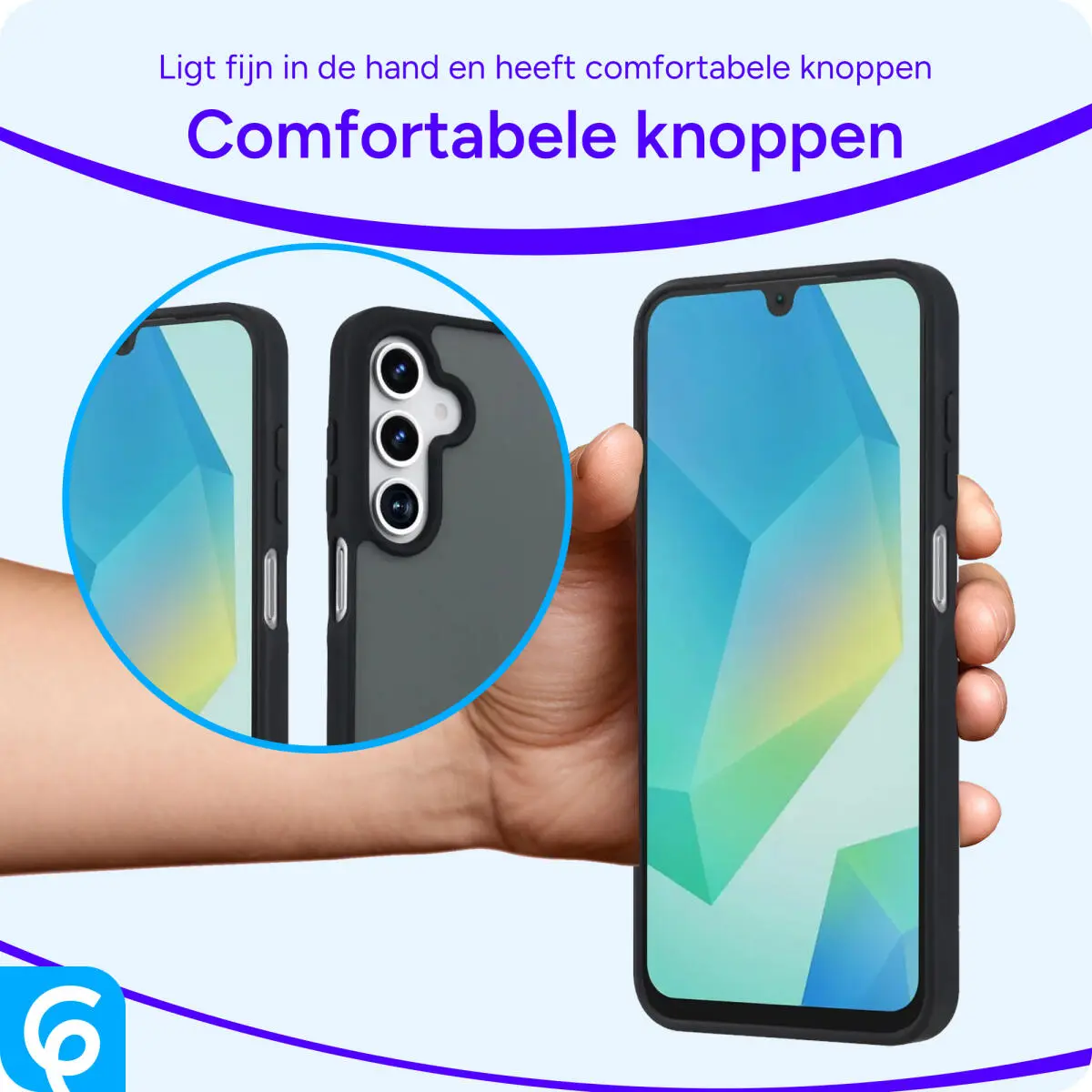 Samsung Galaxy A16 Hoesje Back Cover Matte Zwart afbeelding 2