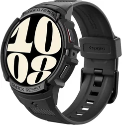 Spigen Rugged Armor Pro - Samsung Galaxy Watch 6 40MM - Hoesje en Bandje - Zwart afbeelding