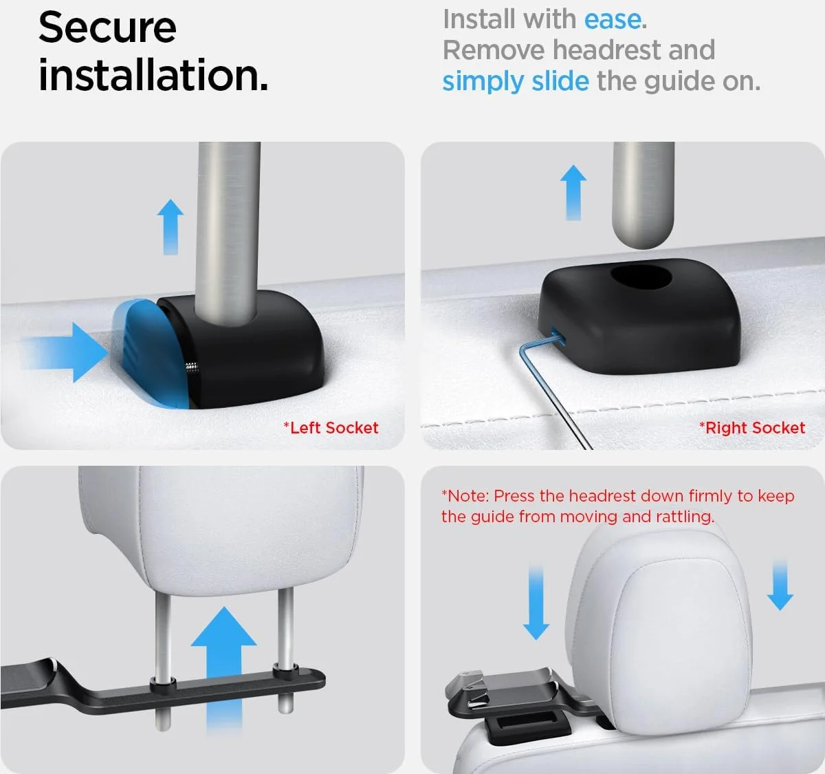 Spigen Tesla Model Y Auto Achterbank Gordel Houder Hoofdsteun Zwart afbeelding 6