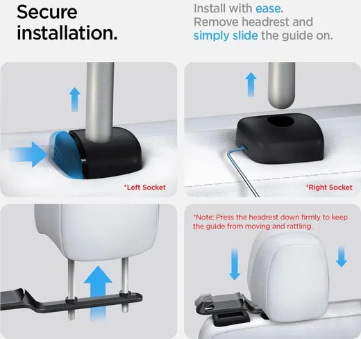 Spigen Tesla Model Y Auto Achterbank Gordel Houder Hoofdsteun Zwart afbeelding 6