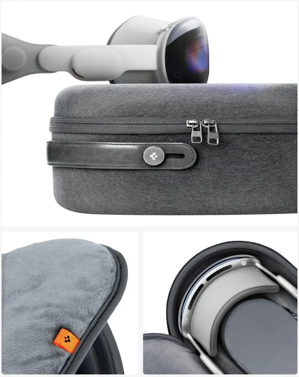 Spigen Klasden Pouch Apple Vision Pro Beschermhoes Reistas Grijs afbeelding 5