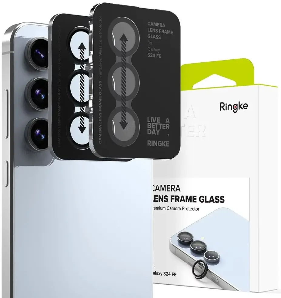 Ringke Frame Glass Samsung Galaxy S24 FE Camera Protector Zwart afbeelding 1