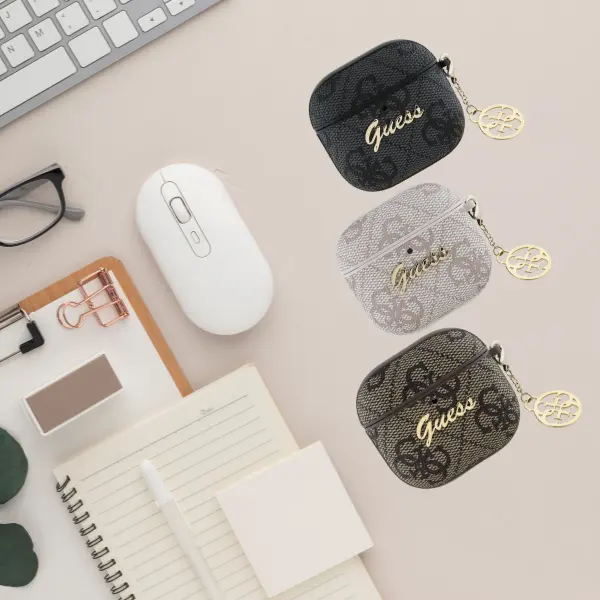 Guess AirPods 4 Hoesje Duurzaam Premium Eco-leder zwart afbeelding 3
