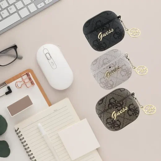 Guess AirPods 4 Hoesje Duurzaam Premium Eco-leder zwart afbeelding 3