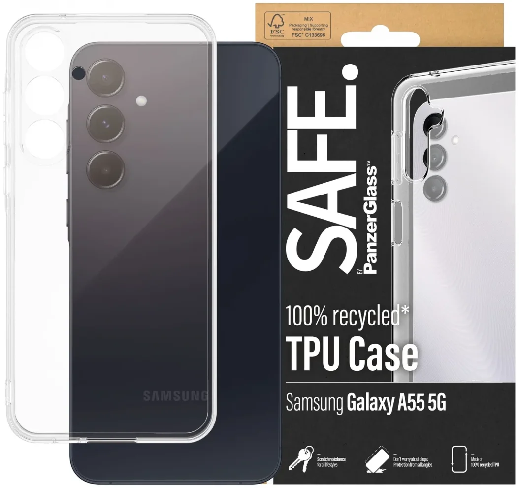 PanzerGlass SAFE Samsung Galaxy A55 Hoesje TPU Back Cover Transparant afbeelding 1