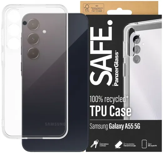 PanzerGlass SAFE Samsung Galaxy A55 Hoesje TPU Back Cover Transparant afbeelding 1