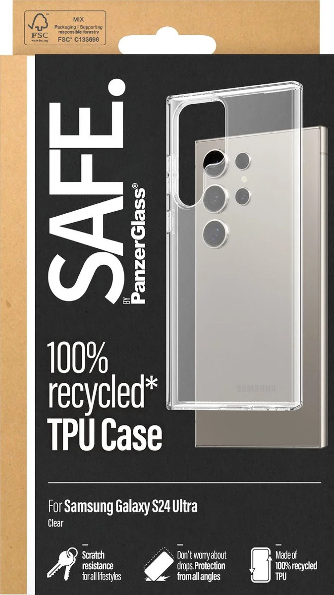 PanzerGlass SAFE Samsung Galaxy S24 Ultra Hoesje TPU Back Cover Transparant afbeelding 4