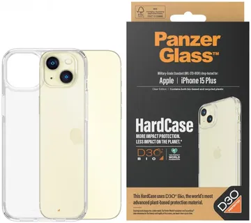 PanzerGlass HardCase D3O Apple iPhone 15 Plus Hoesje Back Cover Transparant