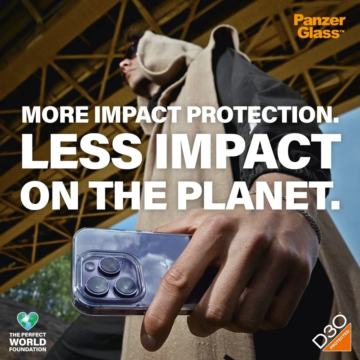 PanzerGlass HardCase D3O Apple iPhone 15 Plus Hoesje Back Cover Transparant afbeelding 3