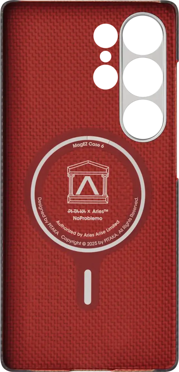 PITAKA x Aries Tactile Woven Samsung Galaxy S25 Ultra Hoesje Dun MagSafe Zwart afbeelding 7