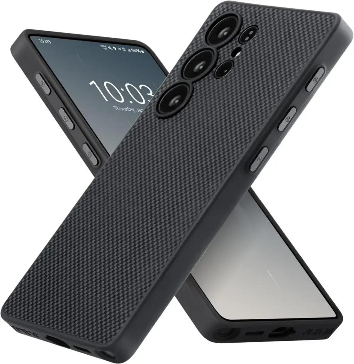 PITAKA Cairn Aaron Button Samsung Galaxy S25 Ultra Hoesje Dun MagSafe Zwart afbeelding 1