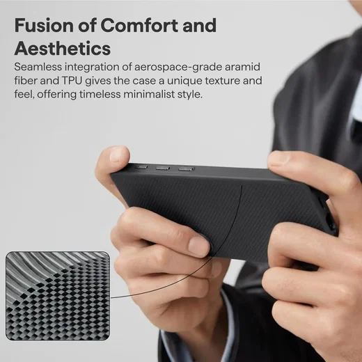 PITAKA Cairn Aaron Button Samsung Galaxy S25 Ultra Hoesje Dun MagSafe Zwart afbeelding 9