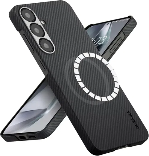 PITAKA MagEZ 6 Samsung Galaxy S25 Hoesje Magnetic Back Cover Dun Zwart afbeelding 1