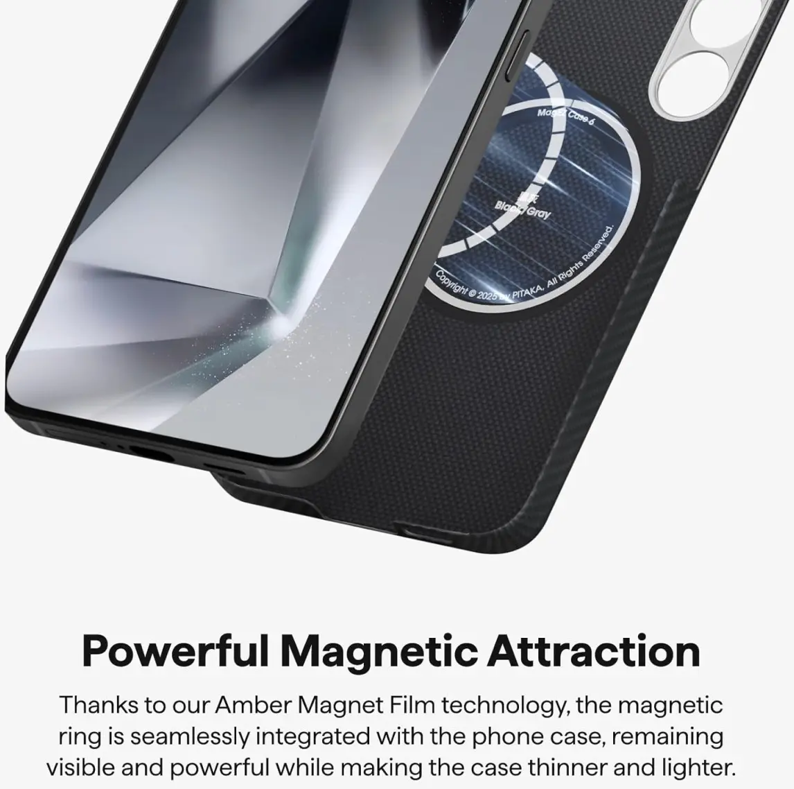 PITAKA MagEZ 6 Samsung Galaxy S25 Plus Hoesje Magnetic Back Cover Dun Zwart afbeelding 4