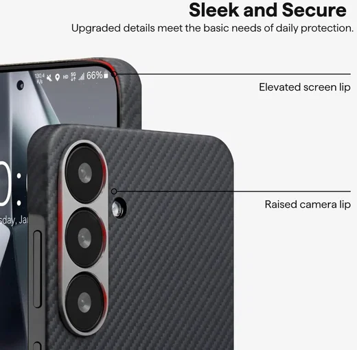 PITAKA MagEZ 6 Samsung Galaxy S25 Plus Hoesje Magnetic Back Cover Dun Zwart afbeelding 9