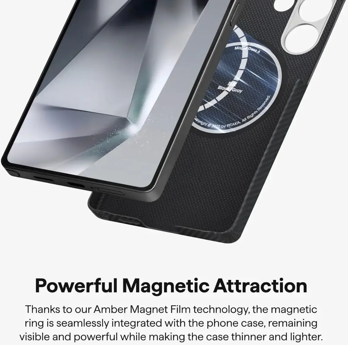 PITAKA MagEZ 6 Samsung Galaxy S25 Ultra Hoesje Magnetic Back Cover Dun Zwart afbeelding 7