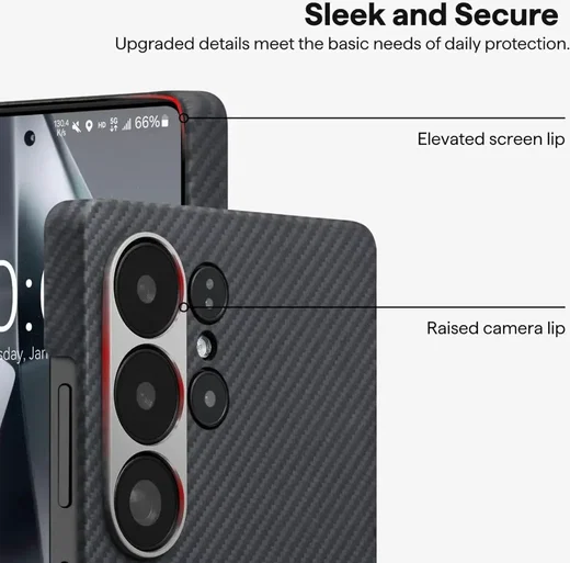 PITAKA MagEZ 6 Samsung Galaxy S25 Ultra Hoesje Magnetic Back Cover Dun Zwart afbeelding 4