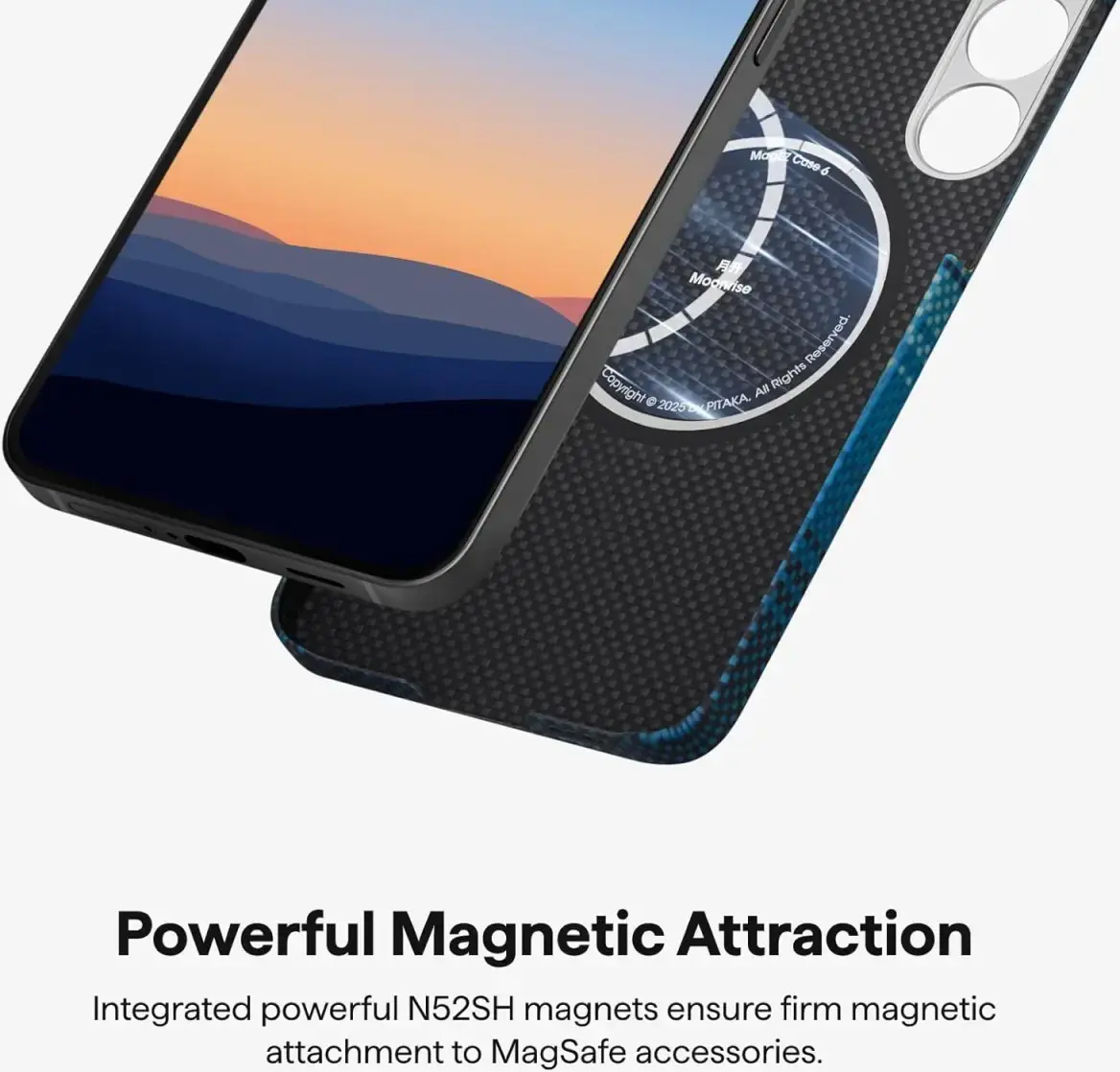 PITAKA MagEZ 6 Samsung Galaxy S25 Hoesje Magnetic Back Cover Dun Blauw afbeelding 3