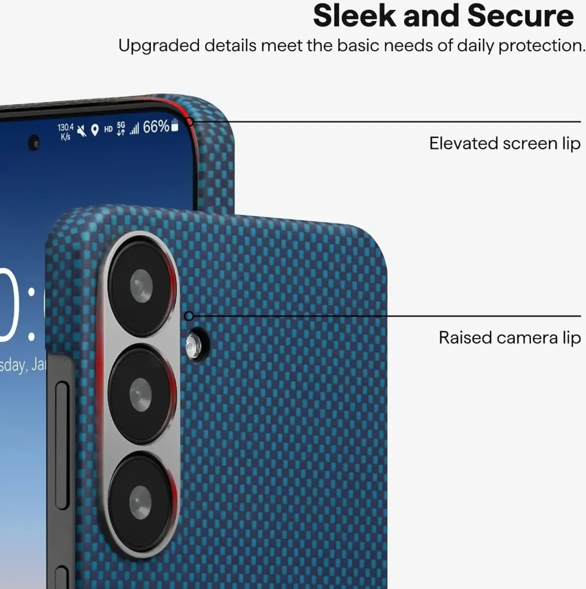 PITAKA MagEZ 6 Samsung Galaxy S25 Hoesje Magnetic Back Cover Dun Blauw afbeelding 8