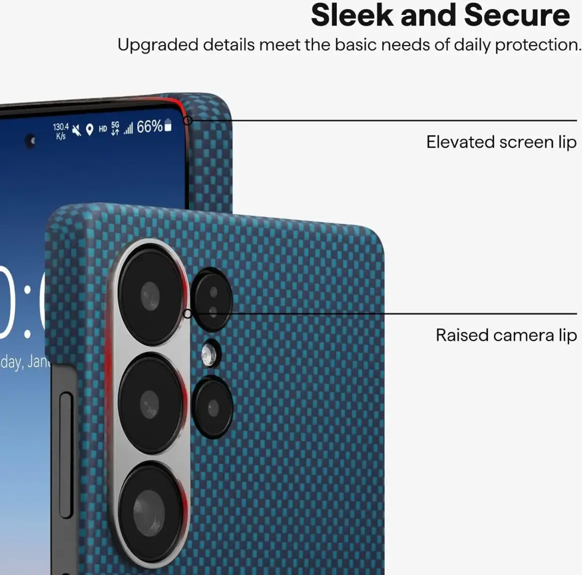 PITAKA MagEZ 6 Samsung Galaxy S25 Ultra Hoesje Magnetic Back Cover Dun Blauw afbeelding 4