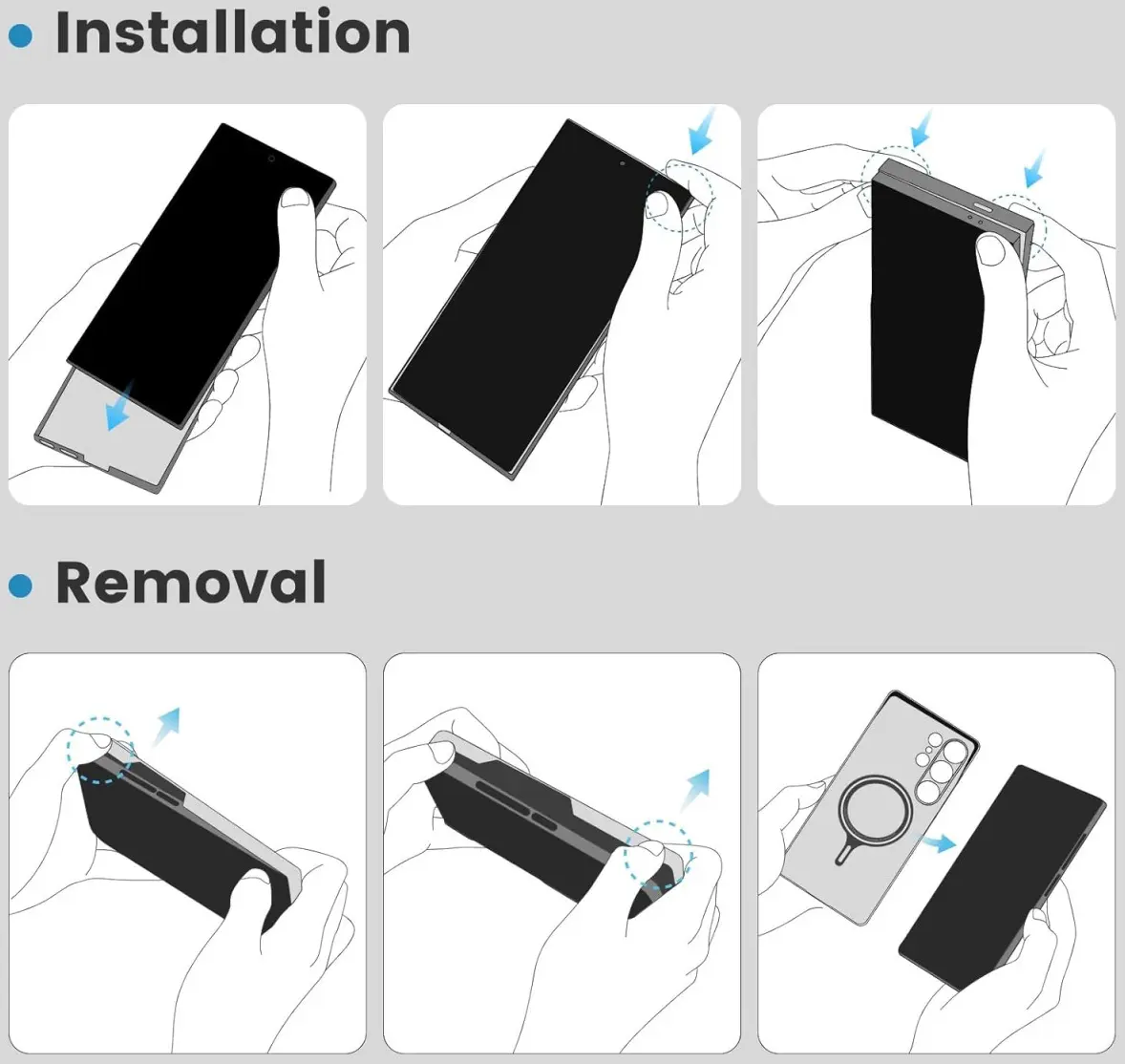 PITAKA MagEZ 6 Samsung Galaxy S25 Ultra Hoesje Magnetic Back Cover Dun Blauw afbeelding 9