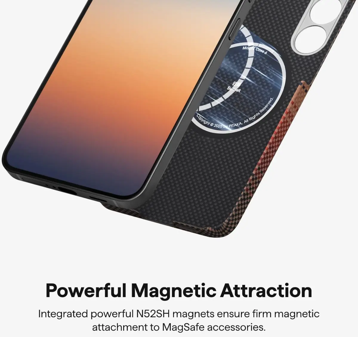 PITAKA MagEZ 6 Samsung Galaxy S25 Hoesje Magnetic Back Cover Dun Sunset afbeelding 3