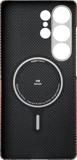 PITAKA MagEZ 6 Samsung Galaxy S25 Ultra Hoesje Magnetic Back Cover Dun Sunset afbeelding 13