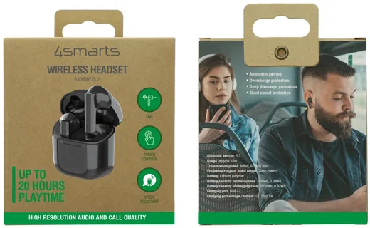 4smarts SkyBuds 2 TWS Bluetooth Headset ENC Draadloze Oordopjes Zwart afbeelding 9