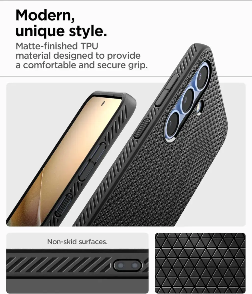 Spigen Liquid Air Samsung Galaxy S25 Hoesje Back Cover Matte Zwart afbeelding 6