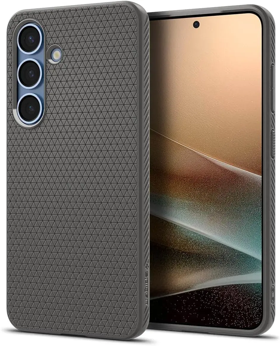 Spigen Liquid Air Samsung Galaxy S25 Plus Hoesje Back Cover Marmer Grijs afbeelding 1