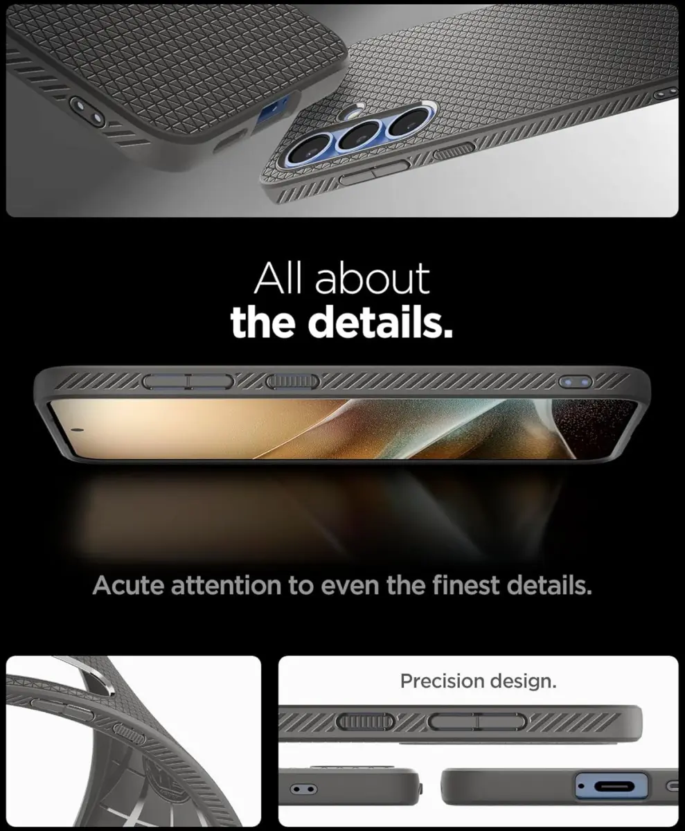 Spigen Liquid Air Samsung Galaxy S25 Plus Hoesje Back Cover Marmer Grijs afbeelding 5