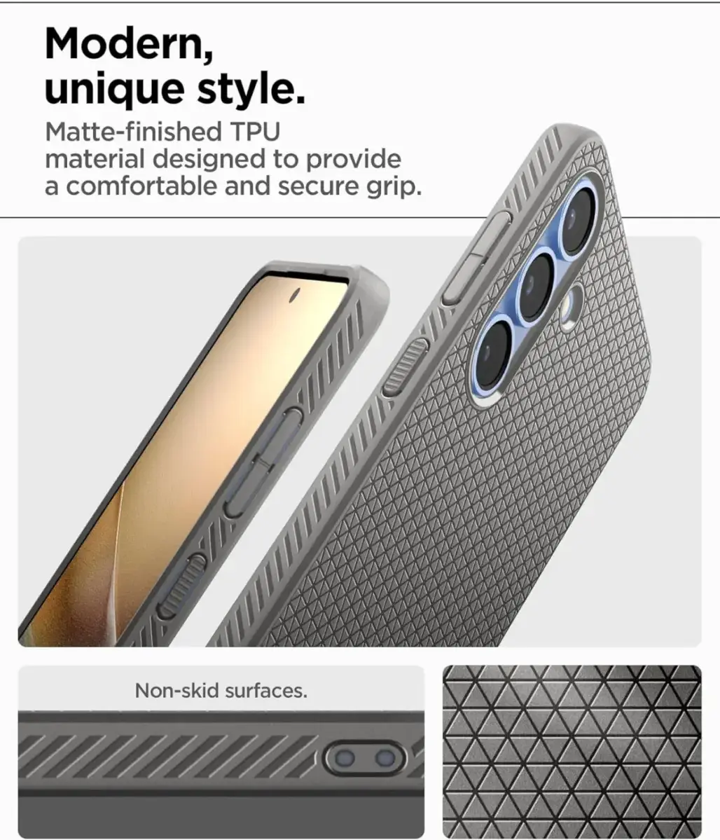 Spigen Liquid Air Samsung Galaxy S25 Plus Hoesje Back Cover Marmer Grijs afbeelding 6