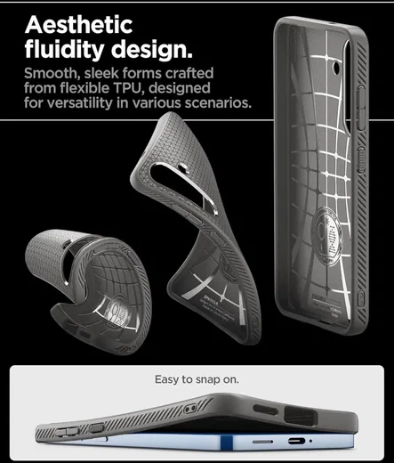Spigen Liquid Air Samsung Galaxy S25 Plus Hoesje Back Cover Marmer Grijs afbeelding 7