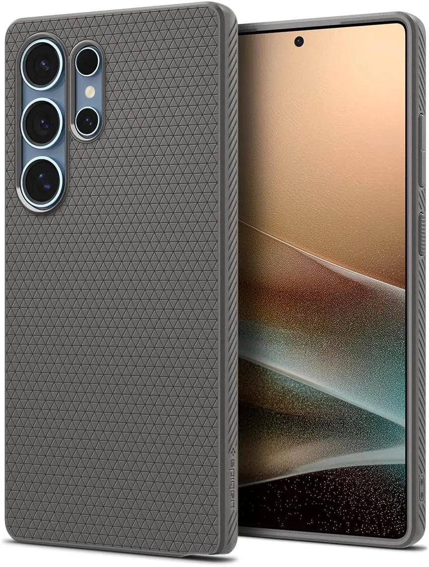 Spigen Liquid Air Samsung Galaxy S25 Ultra Hoesje Back Cover Marmer Grijs afbeelding 1