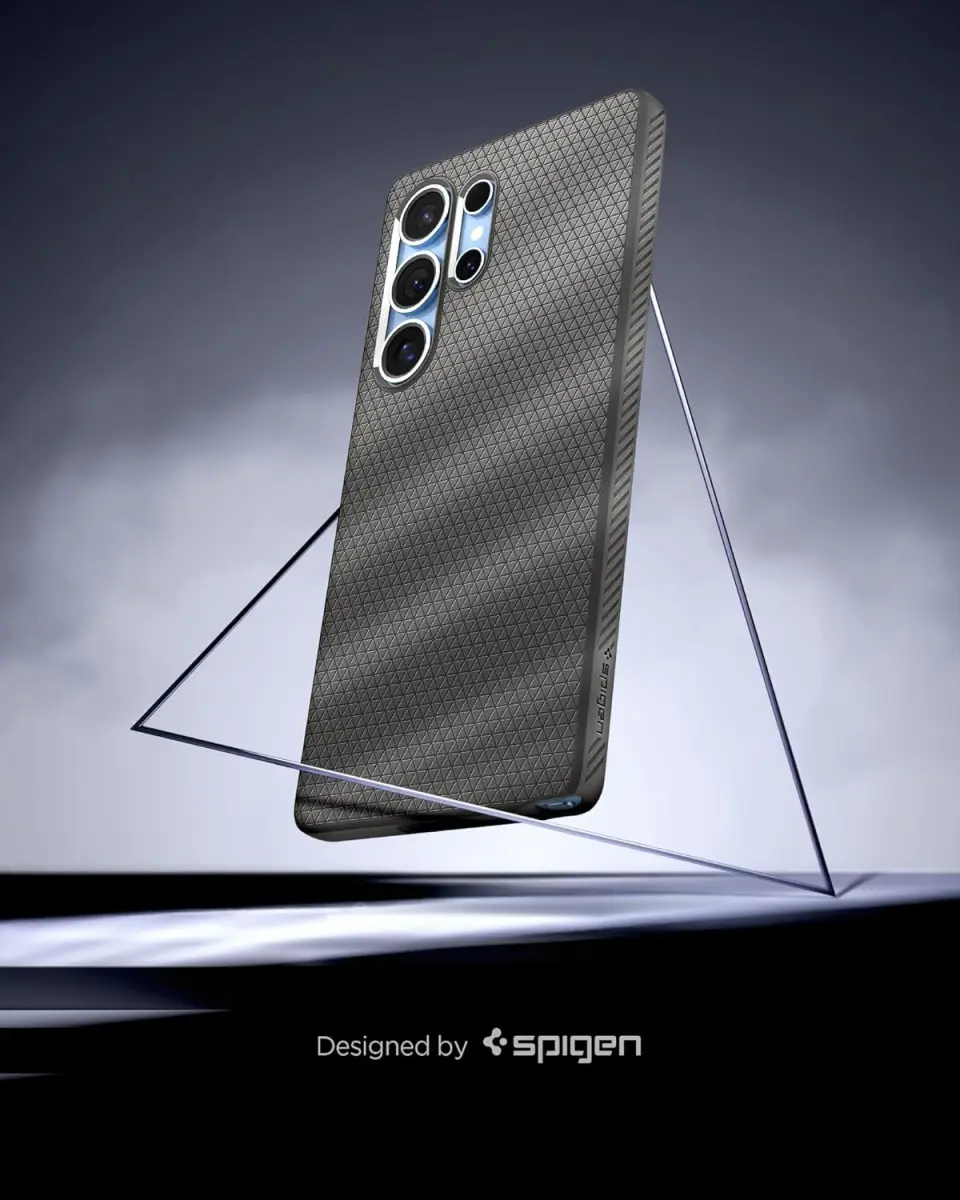 Spigen Liquid Air Samsung Galaxy S25 Ultra Hoesje Back Cover Marmer Grijs afbeelding 2