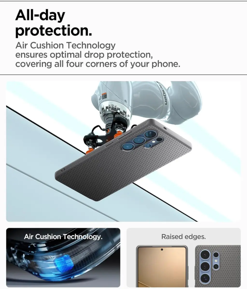 Spigen Liquid Air Samsung Galaxy S25 Ultra Hoesje Back Cover Marmer Grijs afbeelding 3