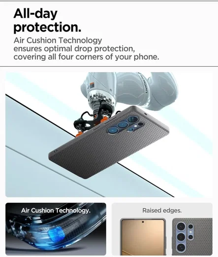 Spigen Liquid Air Samsung Galaxy S25 Ultra Hoesje Back Cover Marmer Grijs afbeelding 3