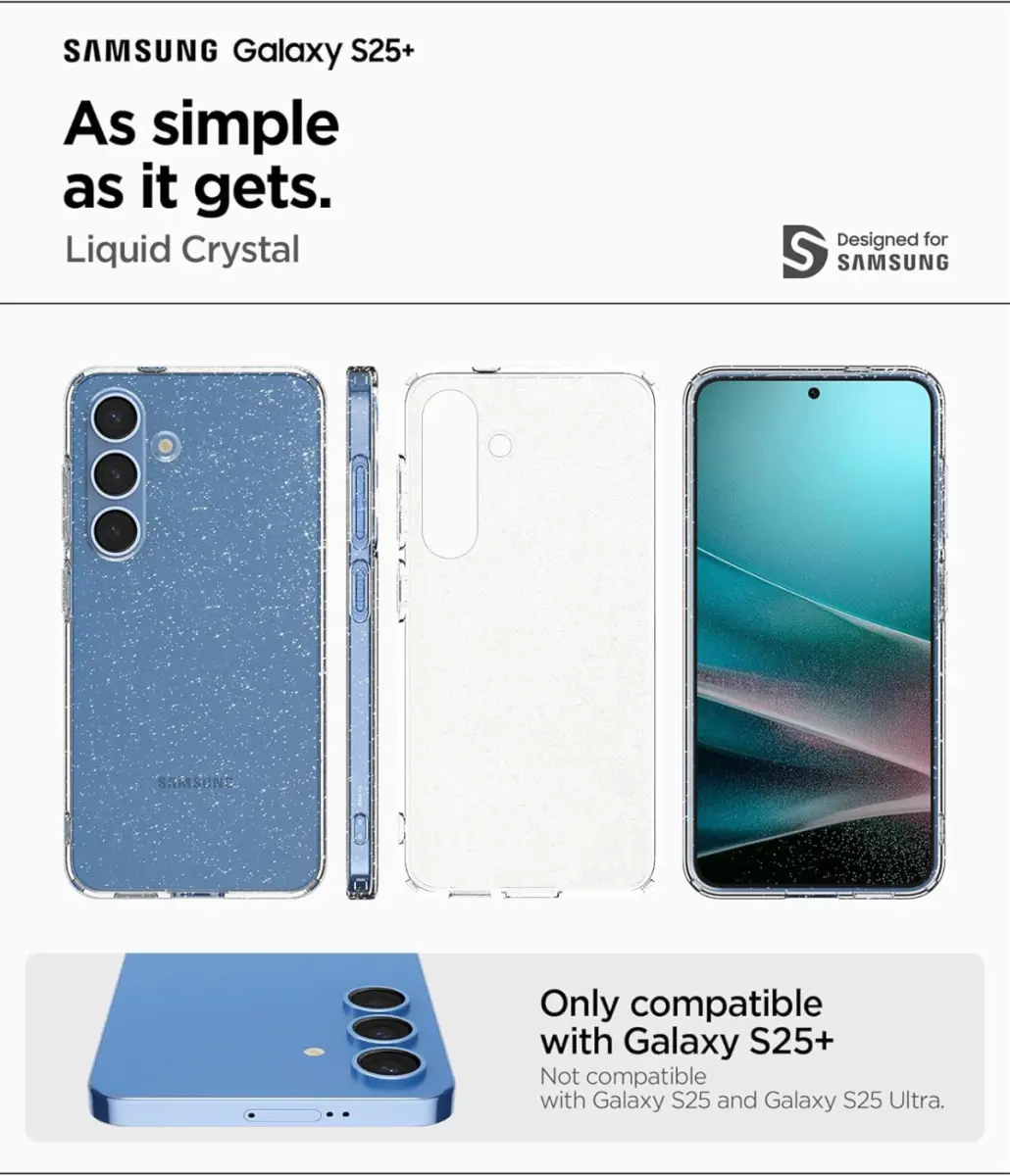 Spigen Liquid Crystal Samsung Galaxy S25 Plus Hoesje Back Cover Glitter afbeelding 3