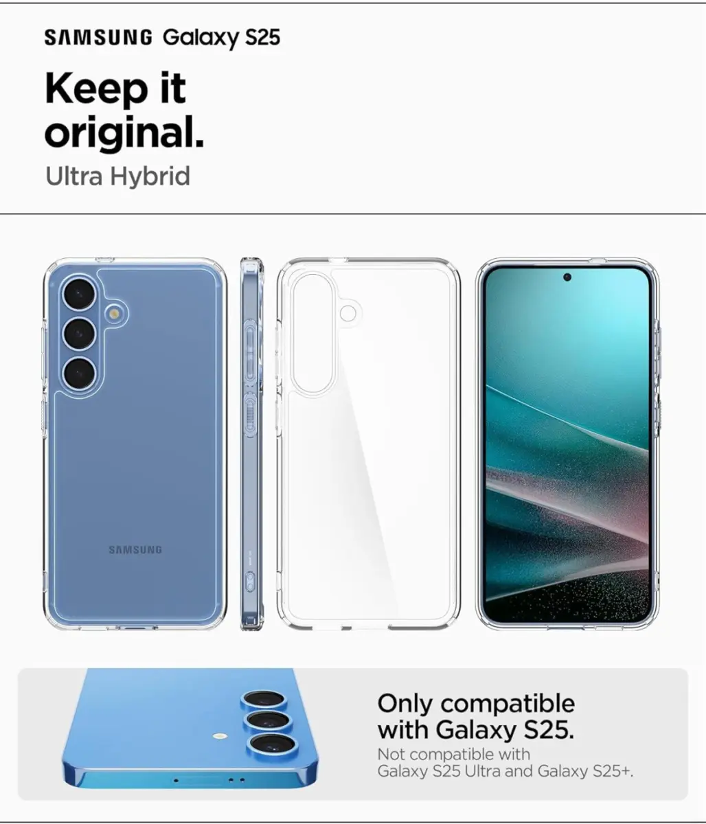 Spigen Ultra Hybrid Samsung Galaxy S25 Hoesje Back Cover Transparant afbeelding 3