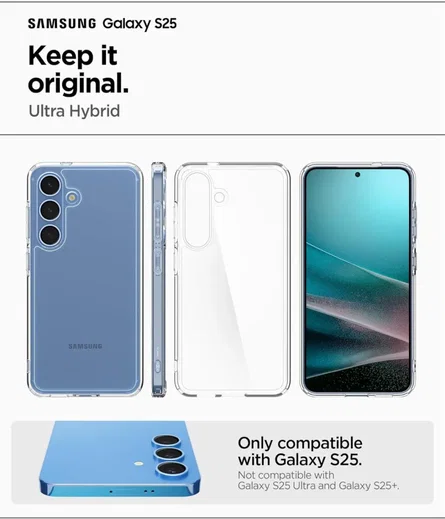 Spigen Ultra Hybrid Samsung Galaxy S25 Hoesje Back Cover Transparant afbeelding 3