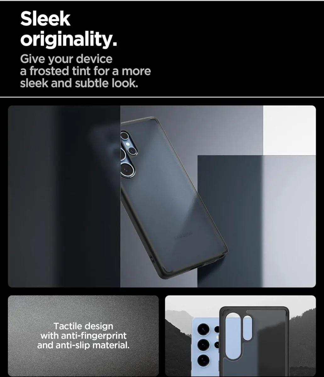 Spigen Crystal Hybrid Samsung Galaxy S25 Ultra Hoesje Back Cover Frost Zwart afbeelding 2