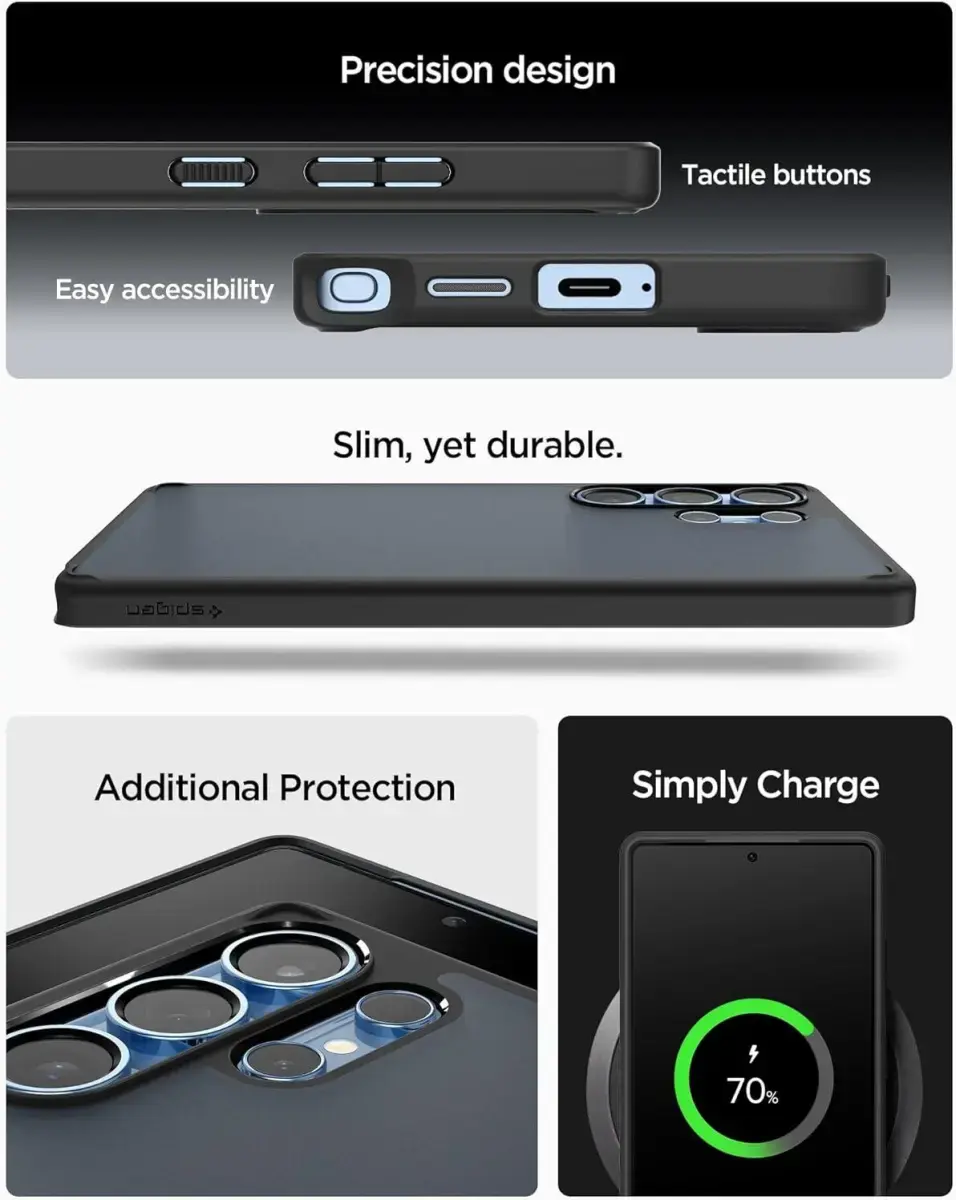Spigen Crystal Hybrid Samsung Galaxy S25 Ultra Hoesje Back Cover Frost Zwart afbeelding 3