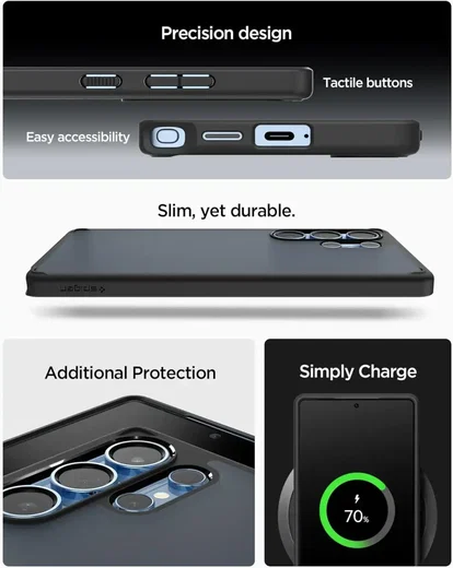 Spigen Crystal Hybrid Samsung Galaxy S25 Ultra Hoesje Back Cover Frost Zwart afbeelding 3