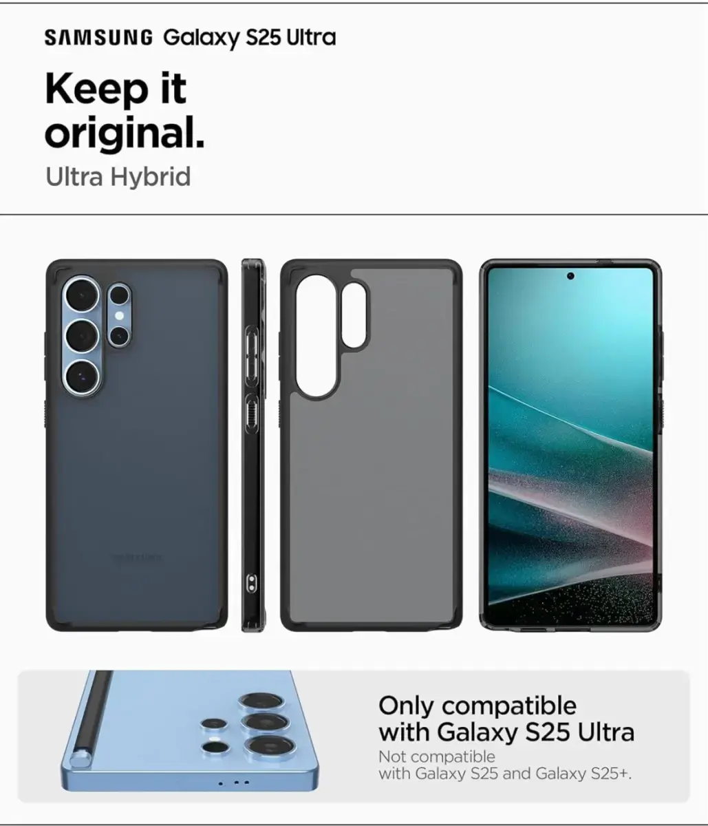 Spigen Crystal Hybrid Samsung Galaxy S25 Ultra Hoesje Back Cover Frost Zwart afbeelding 7