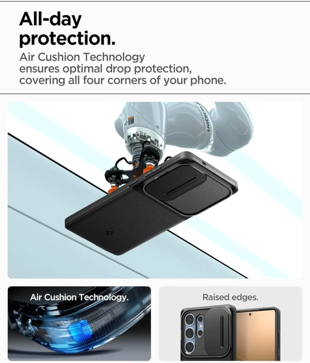 Spigen Optik Armor Samsung Galaxy S25 Ultra Hoesje Camera Slider Zwart afbeelding 3